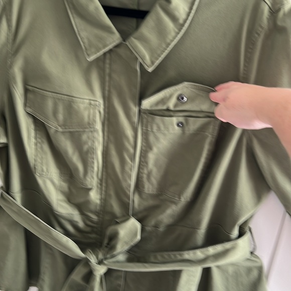 2. Lane Bryant Woman’s Jacket with Peplum waist, zip and snap closure, and belt - Picture 8 of 16